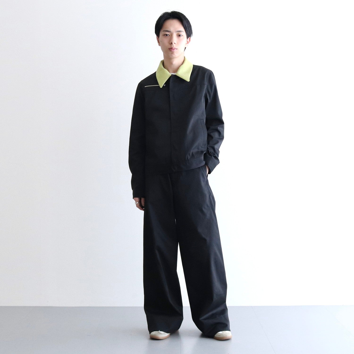 CONVERTIBLE COLLAR JACKET #BLACK [241-01-0303]