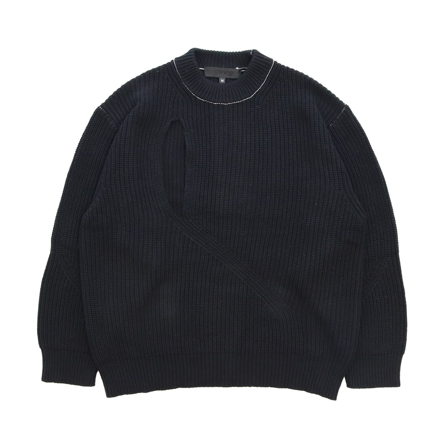 KNITTED HOLE JUMPER #Black [SHSS24025]