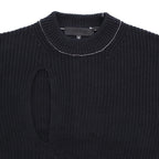 KNITTED HOLE JUMPER #Black [SHSS24025]