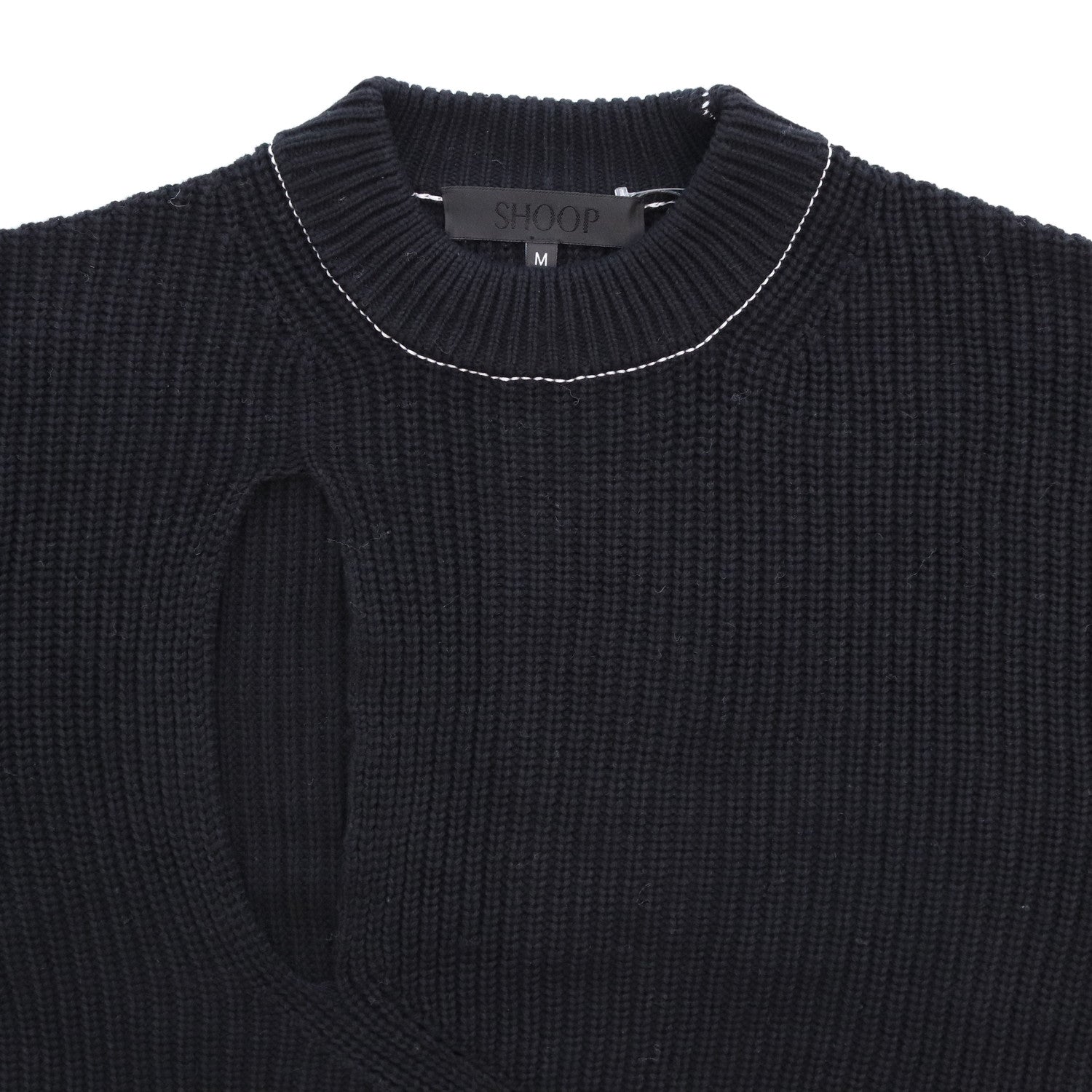 KNITTED HOLE JUMPER #Black [SHSS24025]