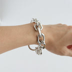 CUT OVAL BRACELET #SILVER [H01MAC26]