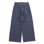 SKIRT WIDE DENIM PANTS #Indigo [SHSS24029]