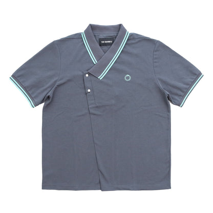 Y NECK POLO SHIRTS #GREY [241-01-0601]