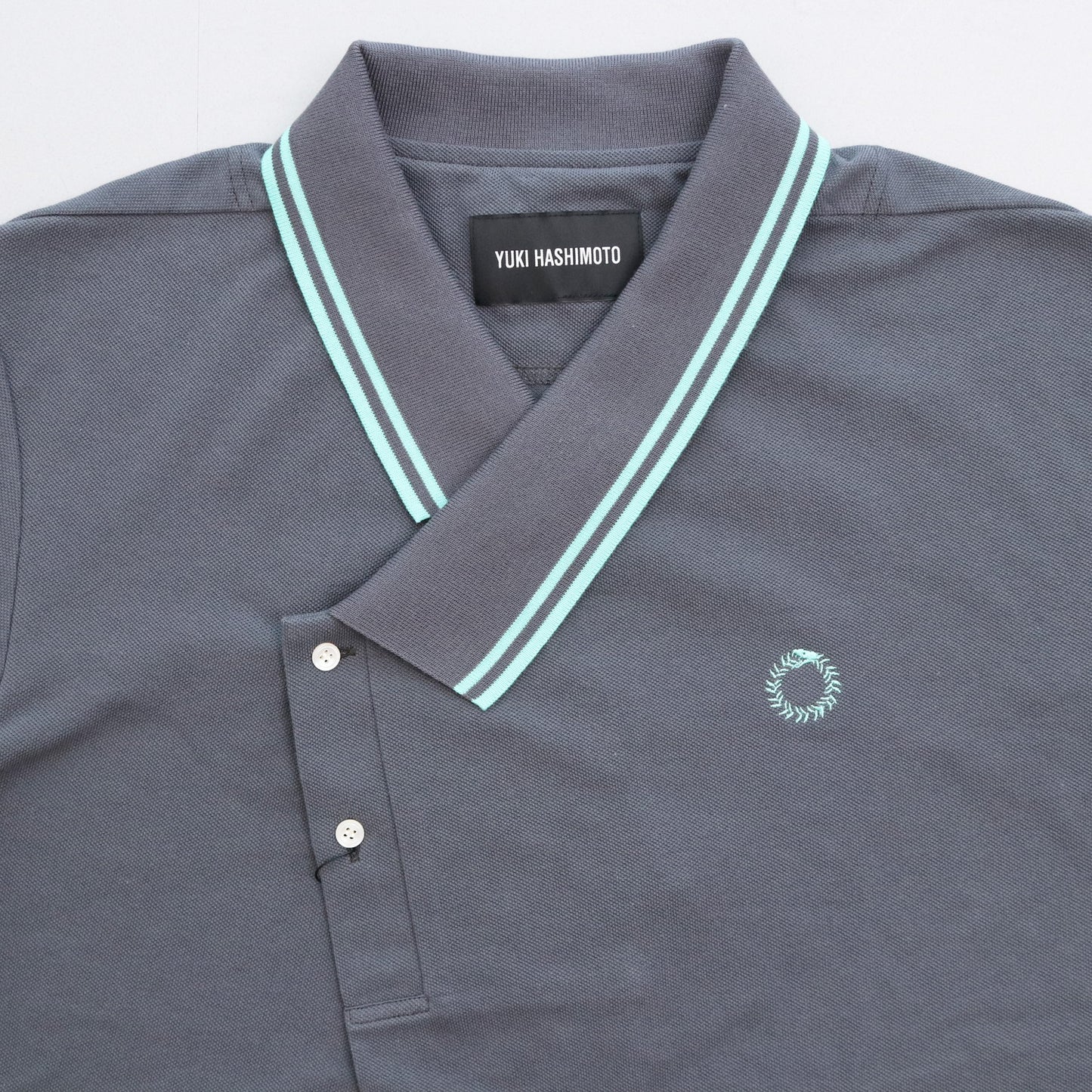 Y NECK POLO SHIRTS #GREY [241-01-0601]