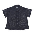MESH OPEN COLLAR SHIRTS #BLACK [241-01-0102M]