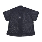 MESH OPEN COLLAR SHIRTS #BLACK [241-01-0102M]