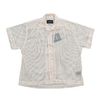 MESH OPEN COLLAR SHIRTS #BEIGE [241-01-0102M]