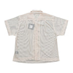 MESH OPEN COLLAR SHIRTS #BEIGE [241-01-0102M]