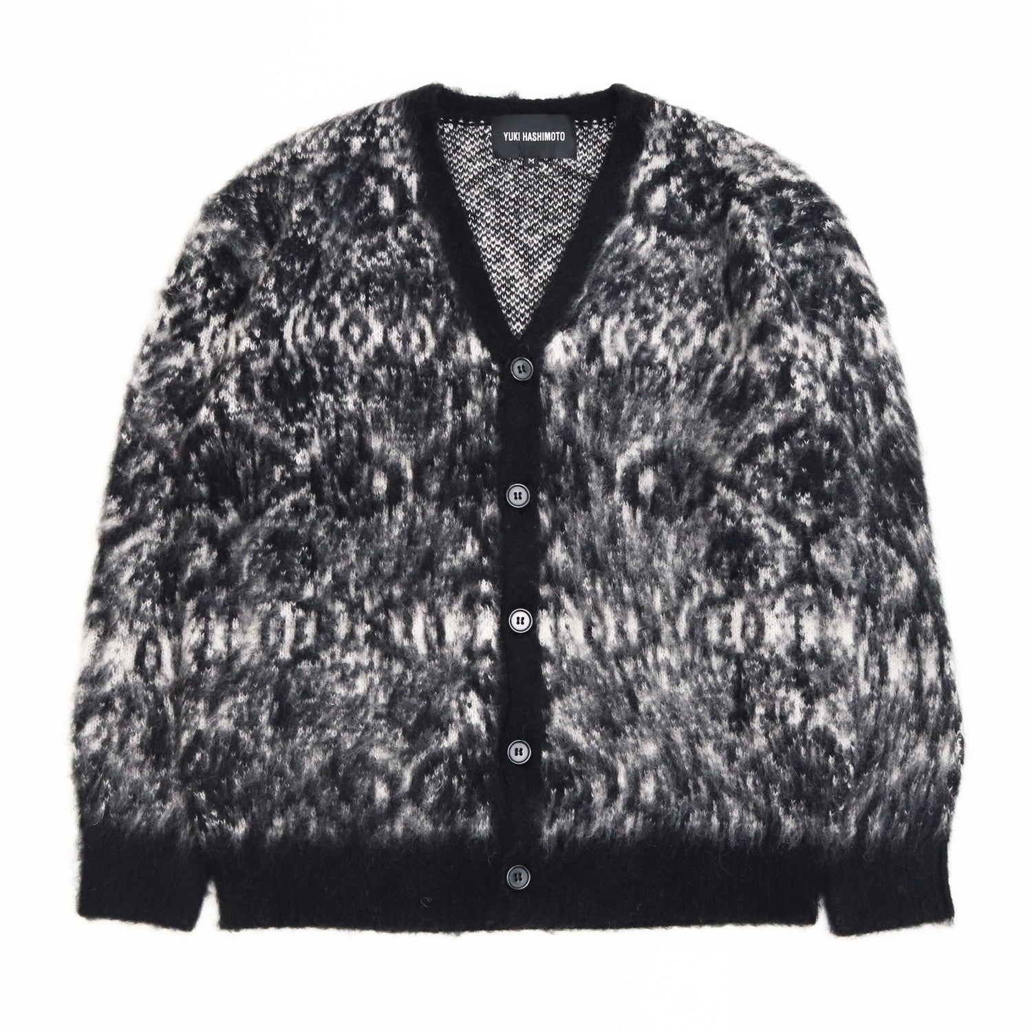 PYTHON PATTERN MOHAIR CARDIGAN #WHITE [232-01-0501]
