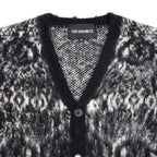 PYTHON PATTERN MOHAIR CARDIGAN #WHITE [232-01-0501]