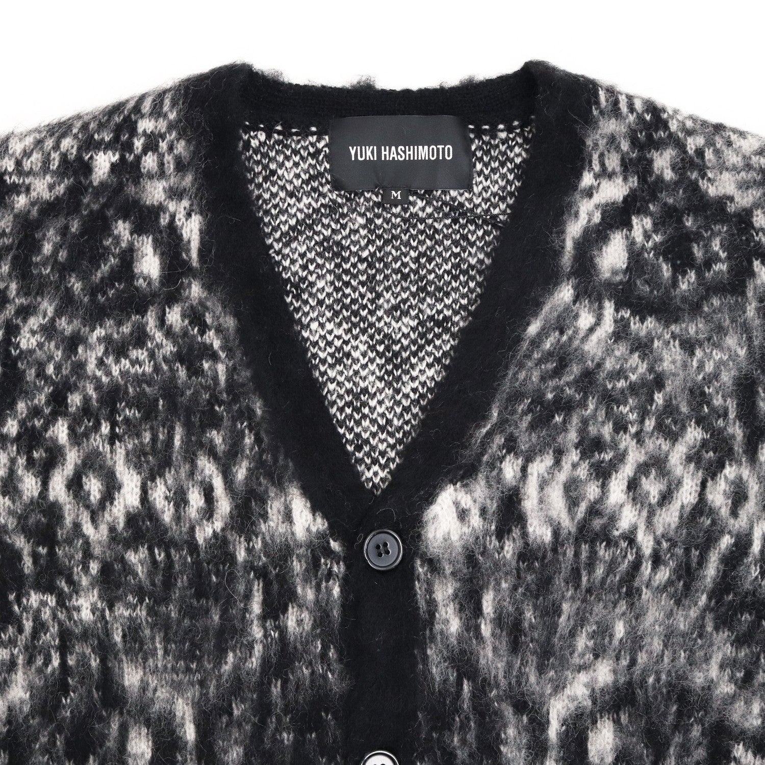 PYTHON PATTERN MOHAIR CARDIGAN #WHITE [232-01-0501]