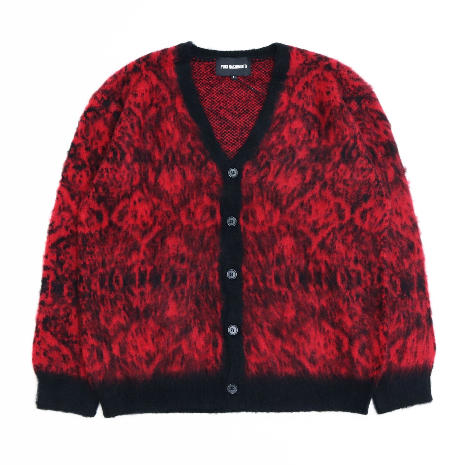 PYTHON PATTERN MOHAIR CARDIGAN #RED [232-01-0501]