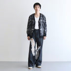 PYTHON PATTERN MOHAIR CARDIGAN #RED [232-01-0501]