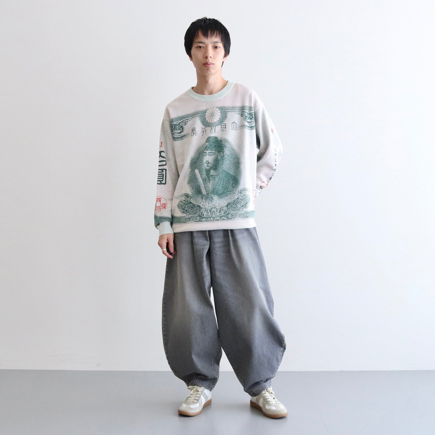 KNICKER BOCKERS DENIM (bio washed) #GREY [S23AW24DNM-WSH]