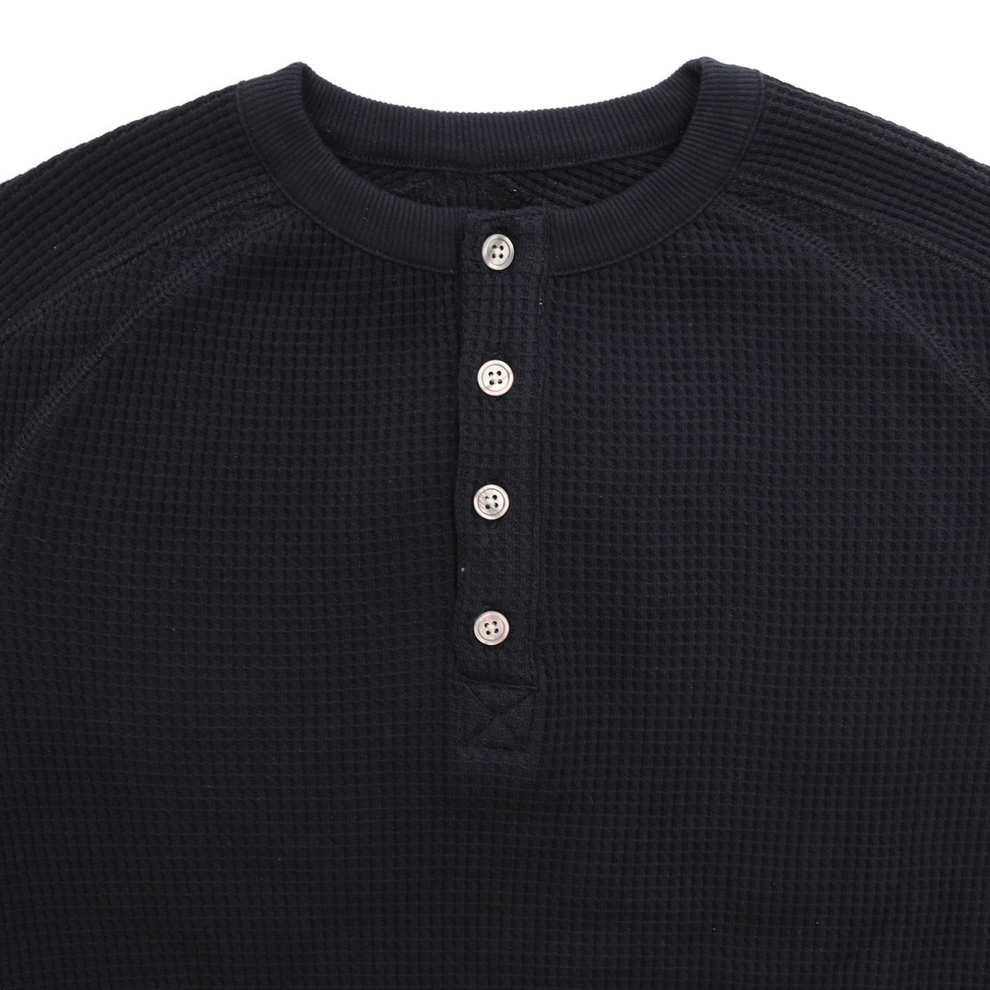 Thermal Henley Shirts #BLACK [13412010]