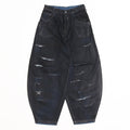 KNICKER BOCKERS DENIM (coating damaged) #INDIGO × BLACK COATING [S23AW24DNM-CRASH]