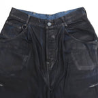 KNICKER BOCKERS DENIM (coating damaged) #INDIGO × BLACK COATING [S23AW24DNM-CRASH]