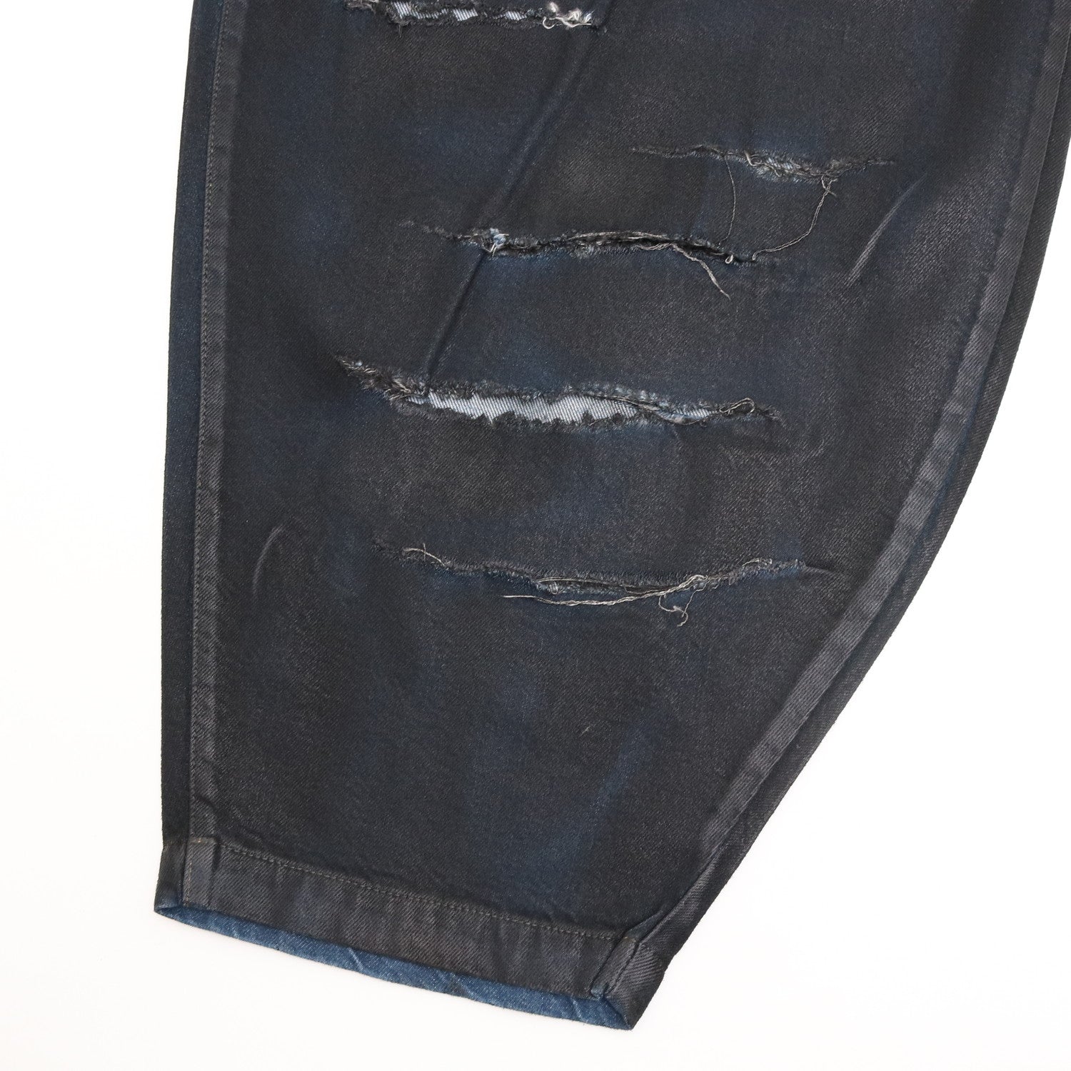 KNICKER BOCKERS DENIM (coating damaged) #INDIGO × BLACK COATING [S23AW24DNM-CRASH]