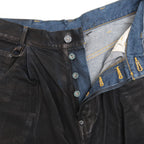 KNICKER BOCKERS DENIM (coating damaged) #INDIGO × BLACK COATING [S23AW24DNM-CRASH]