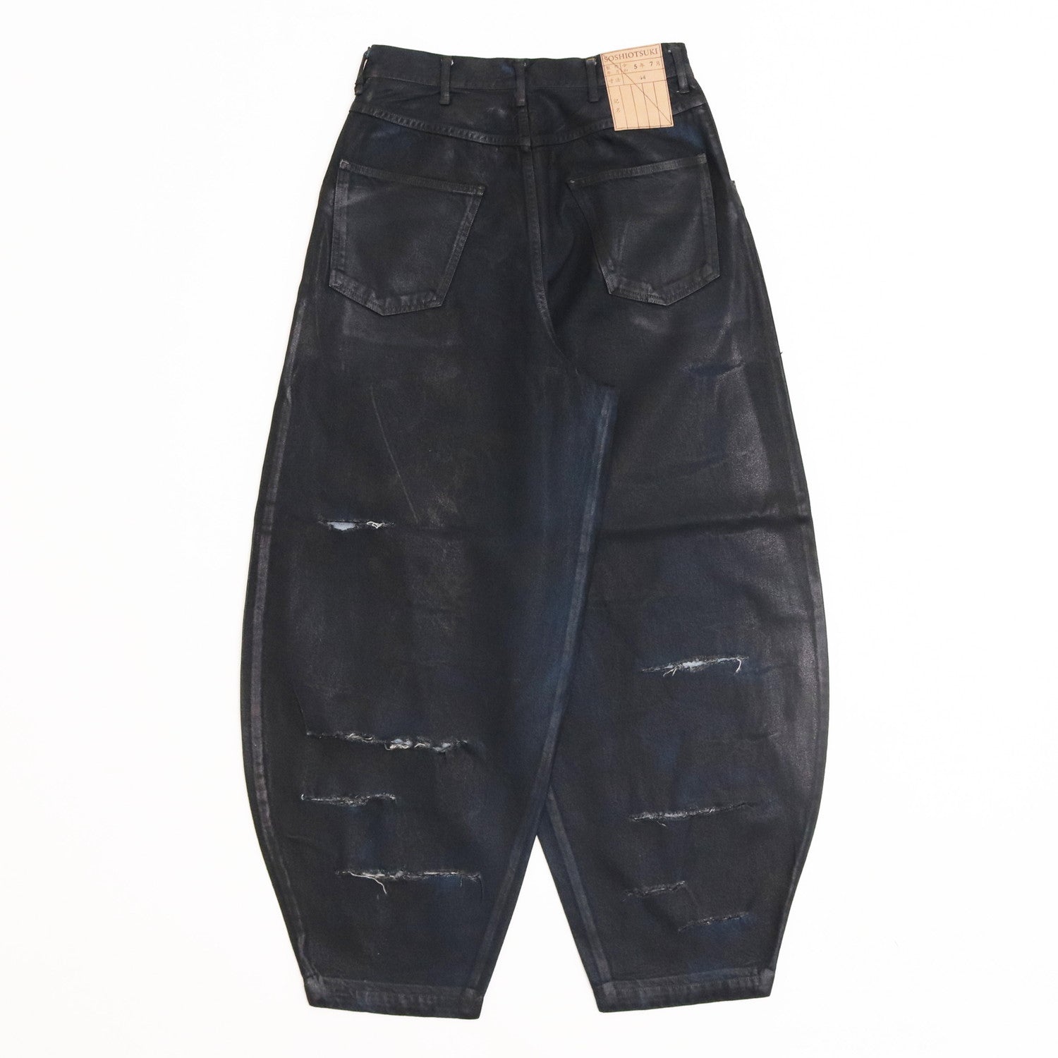 KNICKER BOCKERS DENIM (coating damaged) #INDIGO × BLACK COATING [S23AW24DNM-CRASH]