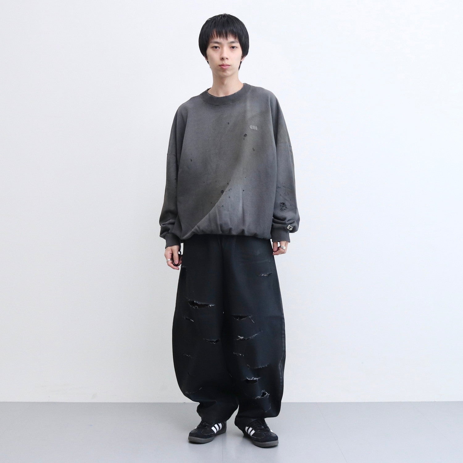 KNICKER BOCKERS DENIM (coating damaged) #INDIGO × BLACK COATING [S23AW24DNM-CRASH]