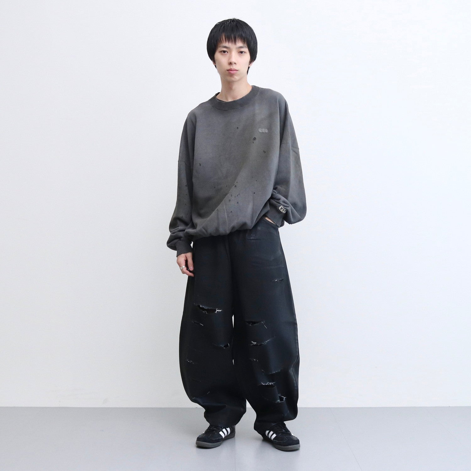 KNICKER BOCKERS DENIM (coating damaged) #INDIGO × BLACK COATING [S23AW24DNM-CRASH]