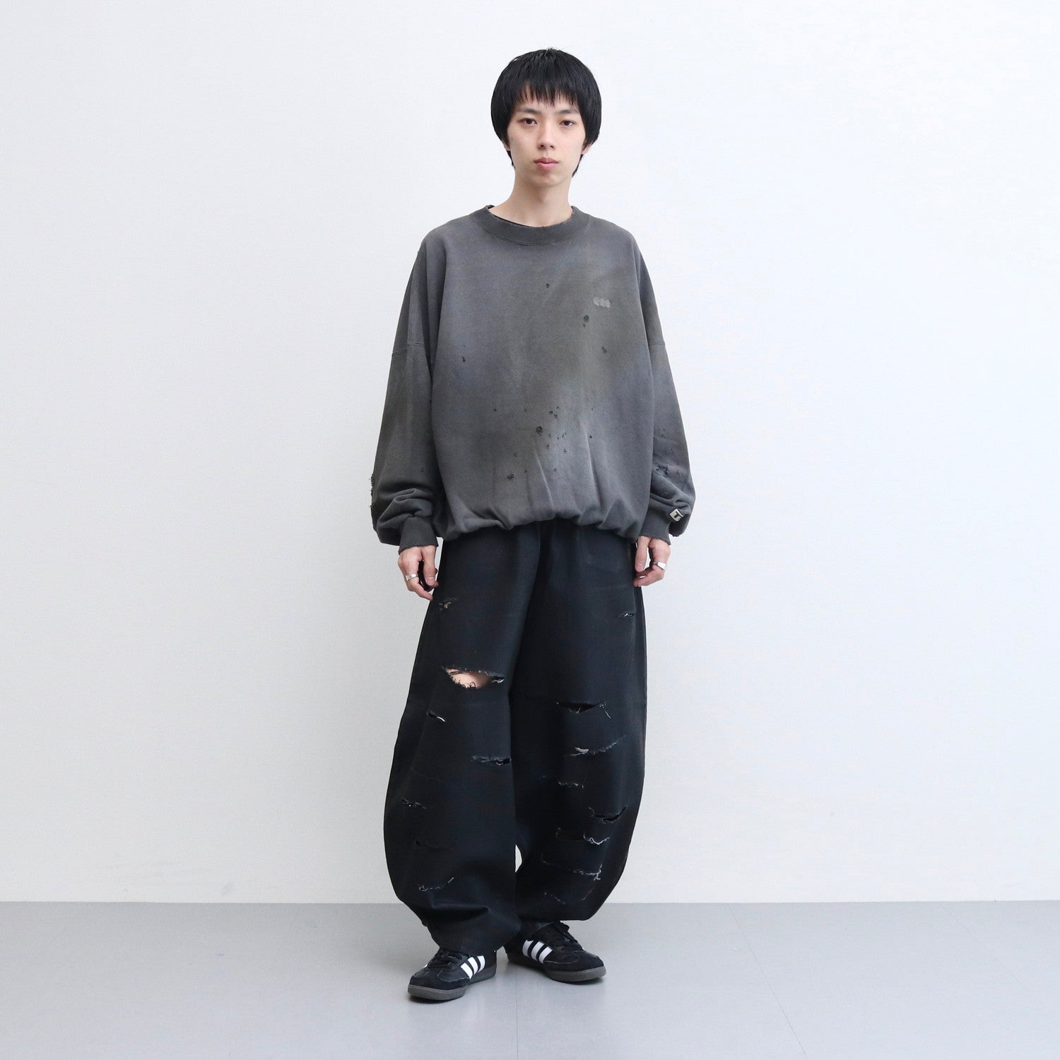 KNICKER BOCKERS DENIM (coating damaged) #INDIGO × BLACK COATING [S23AW24DNM-CRASH]