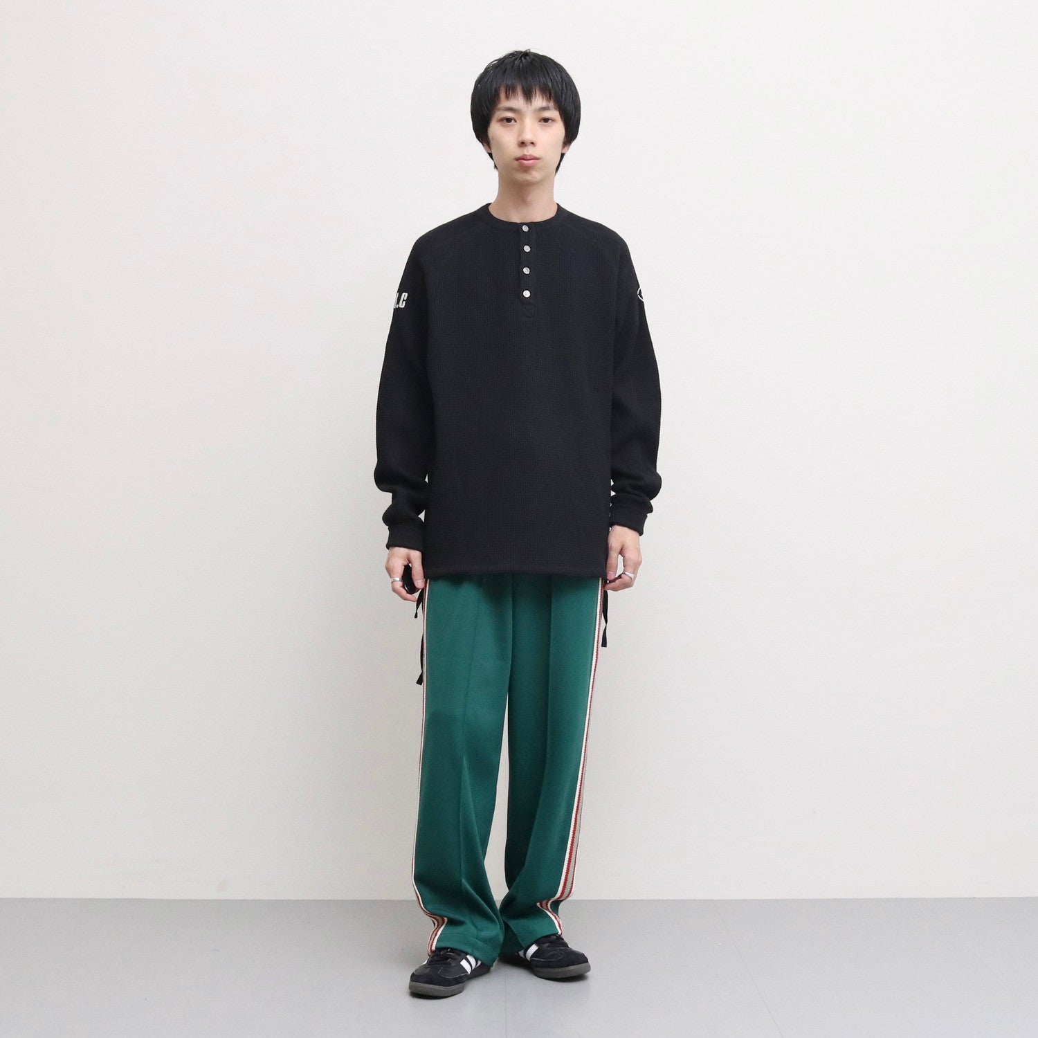 Thermal Henley Shirts #BLACK [13412010]