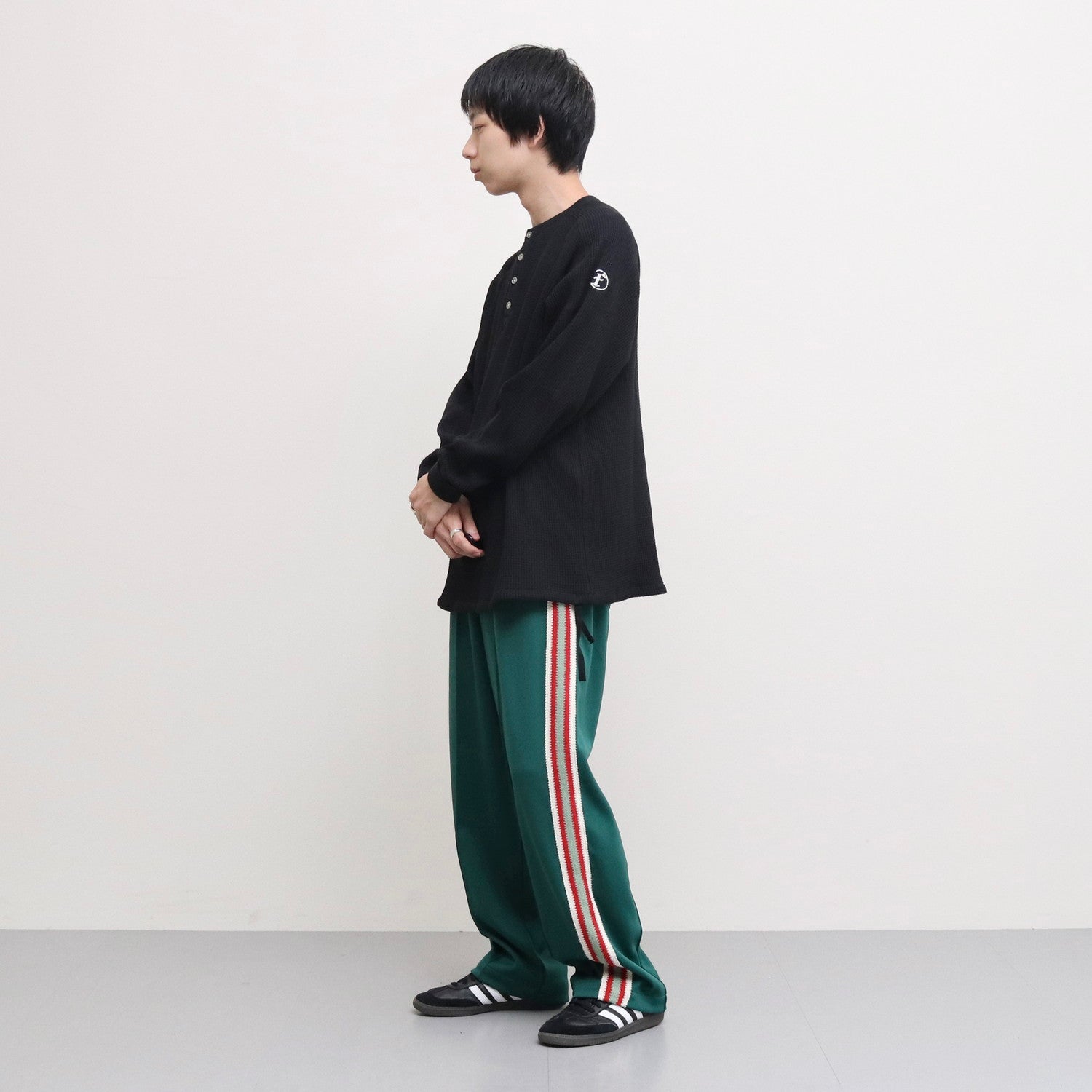 Thermal Henley Shirts #BLACK [13412010]