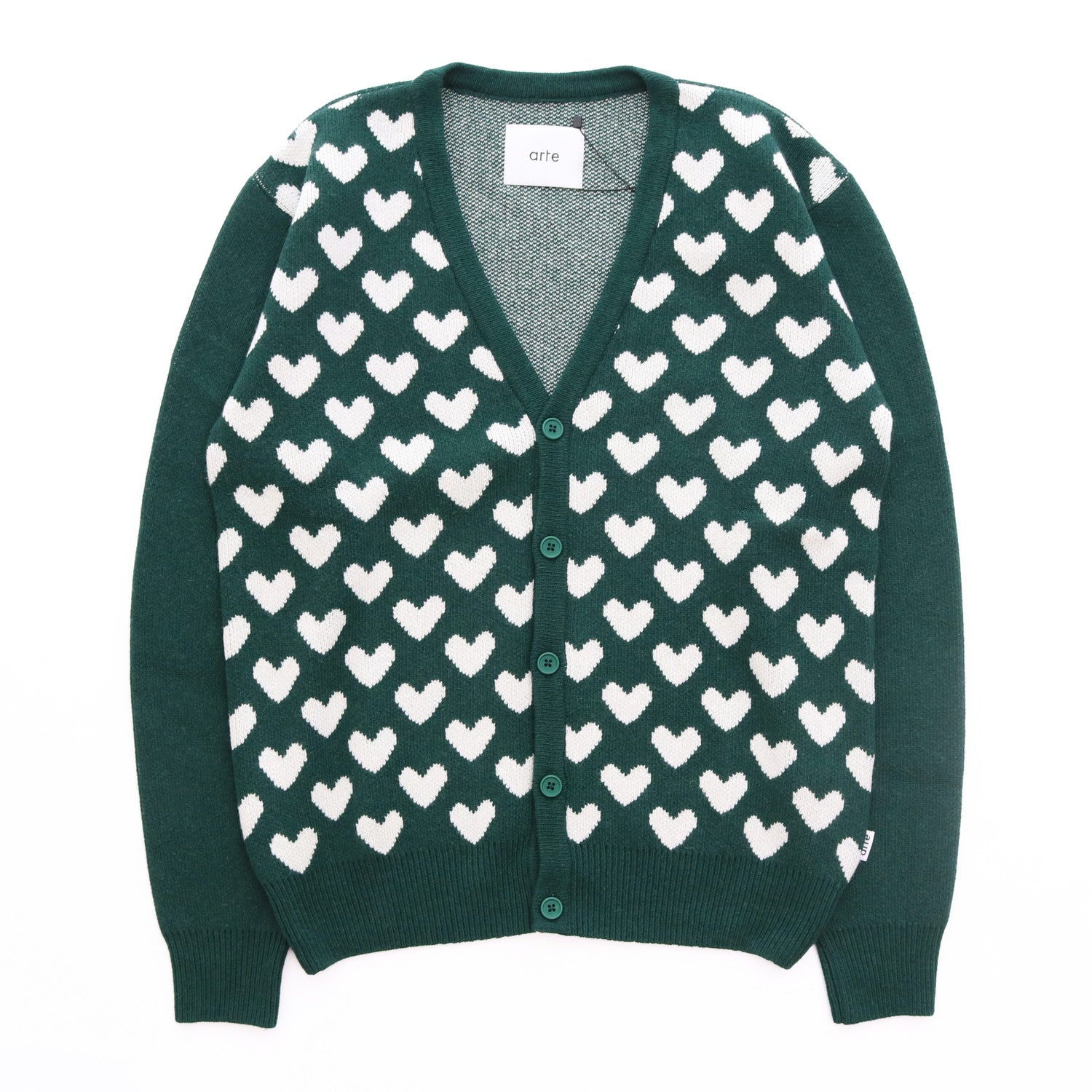 Kyle Heart Cardigan #Green [AW23-103K]