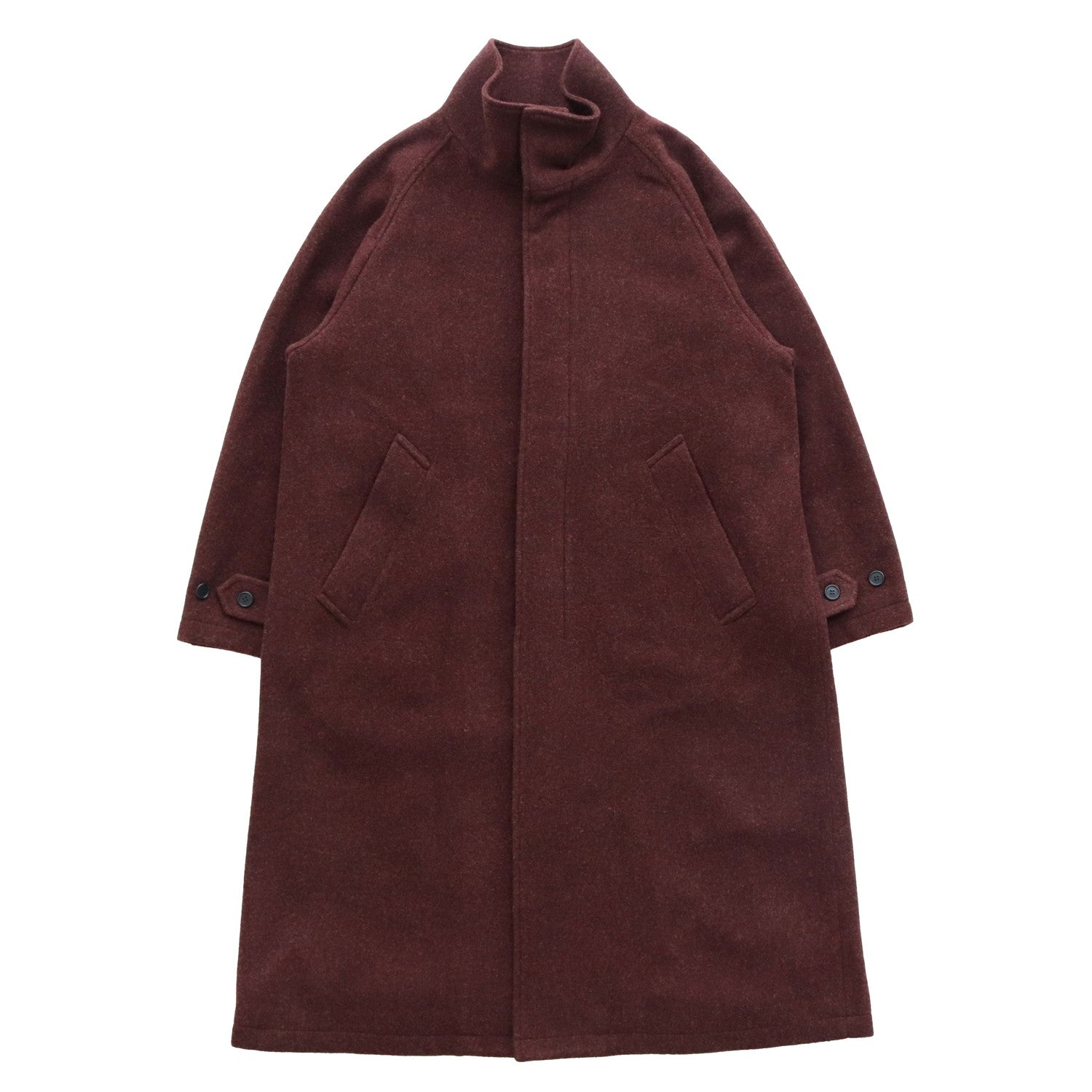 Stand Collar Long Coat #BROWN [AL23W-CO01]