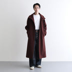 Stand Collar Long Coat #BROWN [AL23W-CO01]