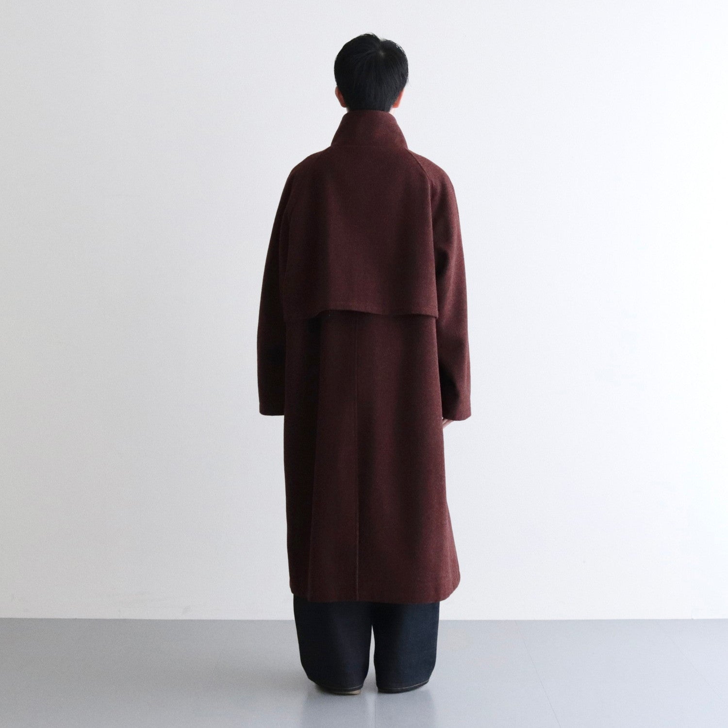 Stand Collar Long Coat #BROWN [AL23W-CO01]