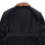 FUR COLLAR COAT #BLACK [232-01-0402]