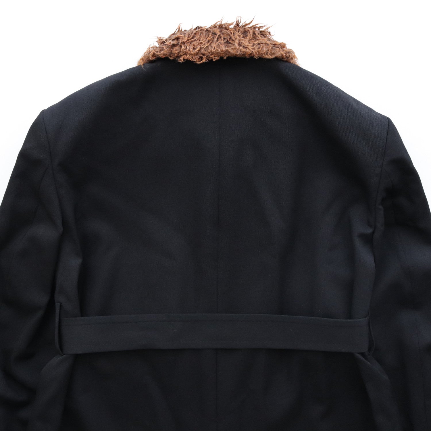 FUR COLLAR COAT #BLACK [232-01-0402]