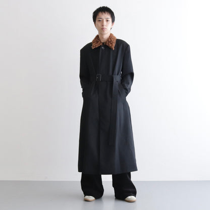 FUR COLLAR COAT #BLACK [232-01-0402]