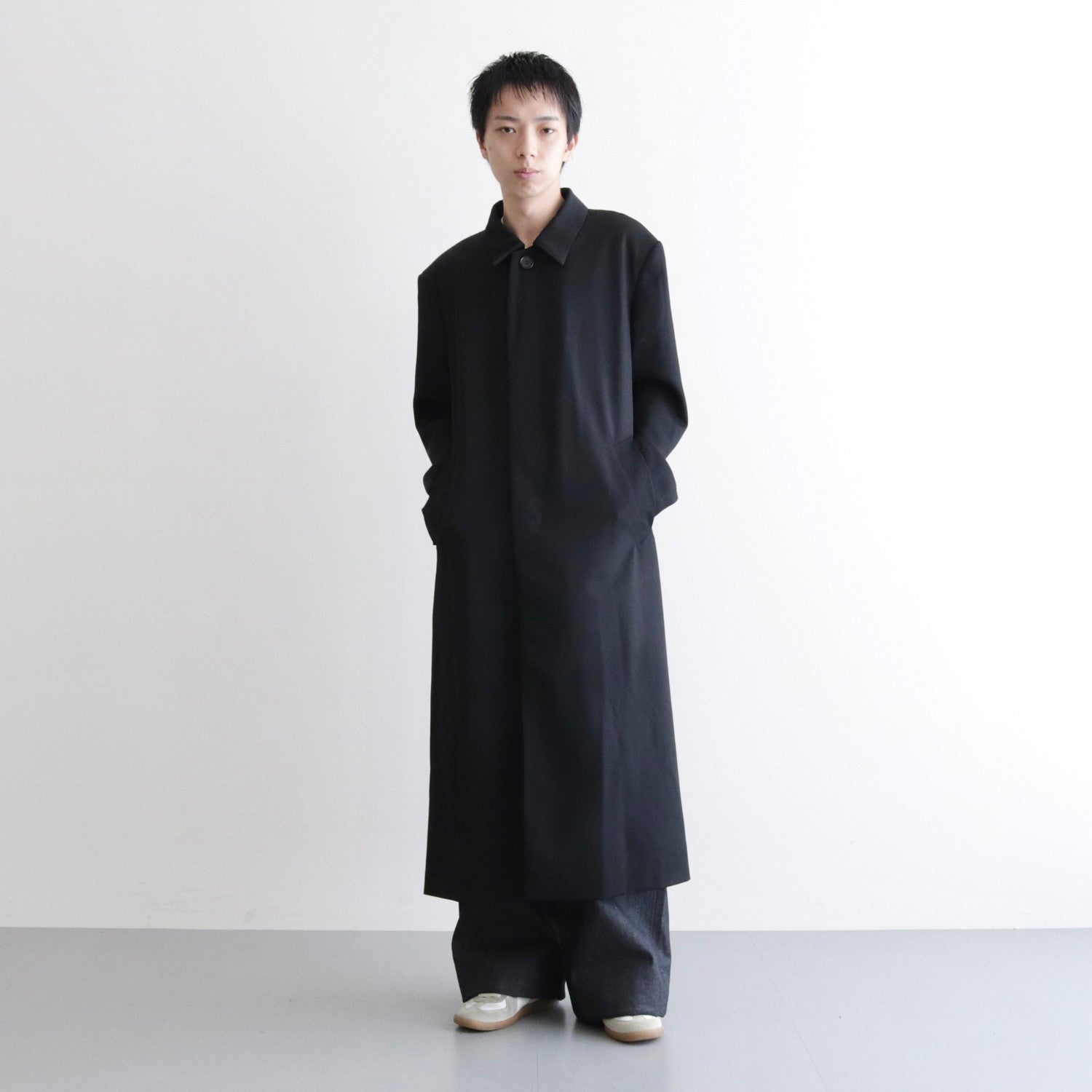 FUR COLLAR COAT #BLACK [232-01-0402]