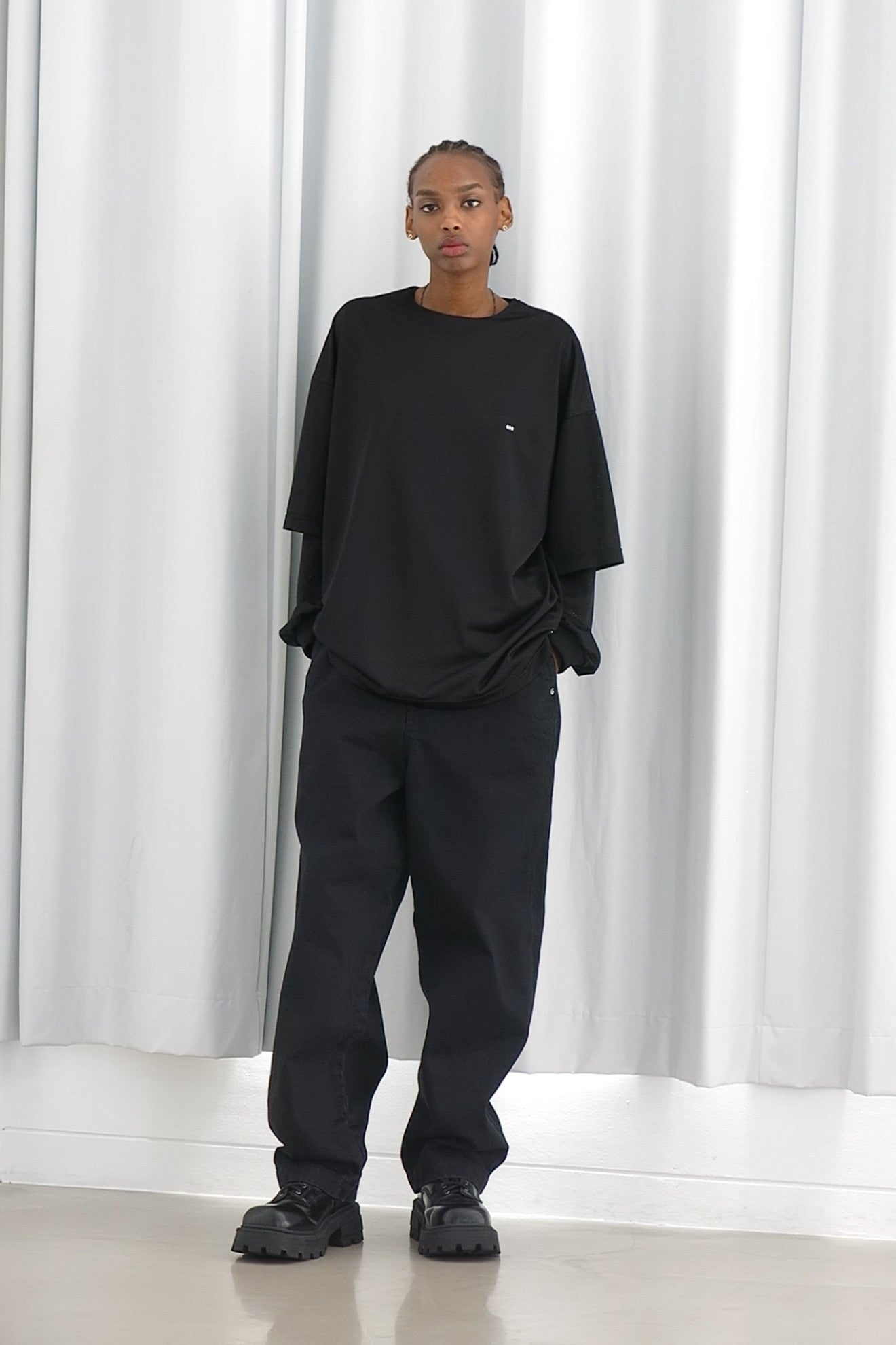 Denim wide pants #BLACK [TTT-2024SS-PT04]