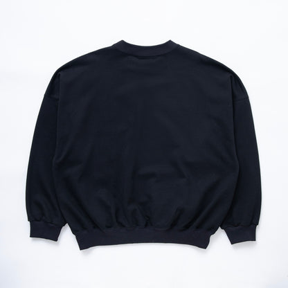 Mulch embroidery crew neck sweat #BLACK [TTT-2024SS-CT06]