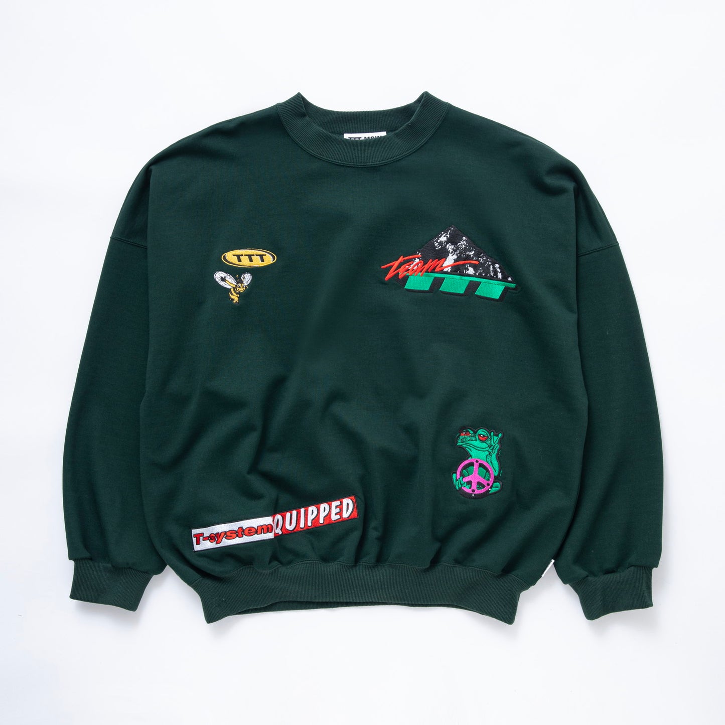 Mulch embroidery crew neck sweat #GREEN [TTT-2024SS-CT06]