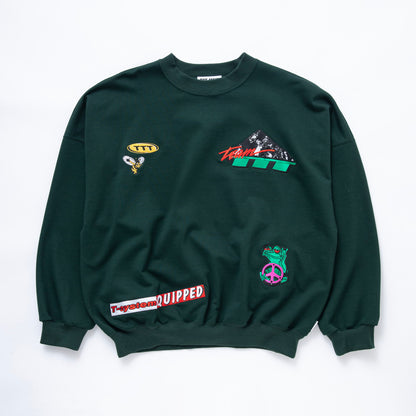 Mulch embroidery crew neck sweat #GREEN [TTT-2024SS-CT06]
