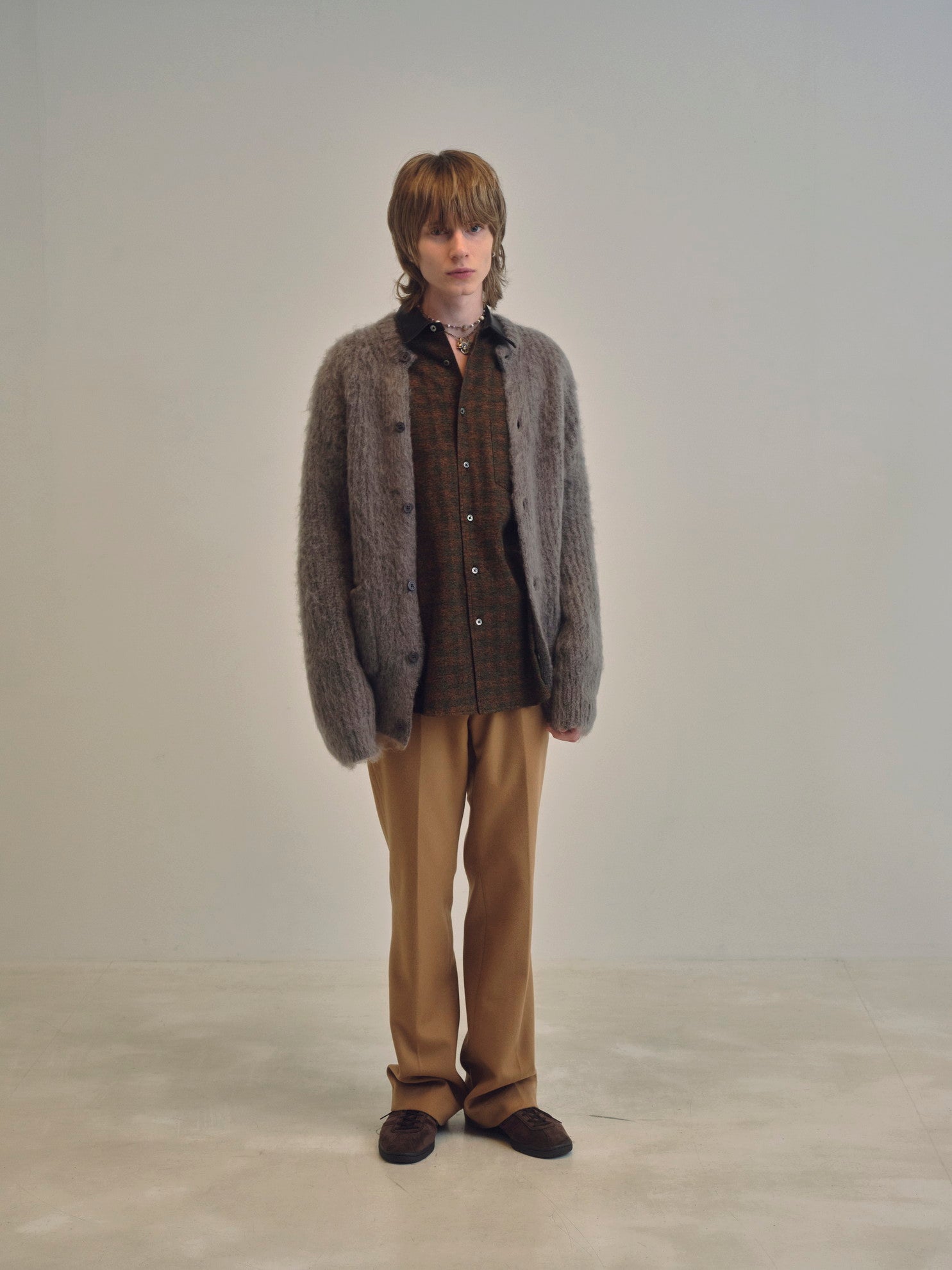 Mohair Cardigan #GRAY [AL23W-KN01]