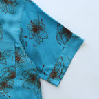 HAWAIIAN H/S SHIRT #SKY/BROWN [TI4009]