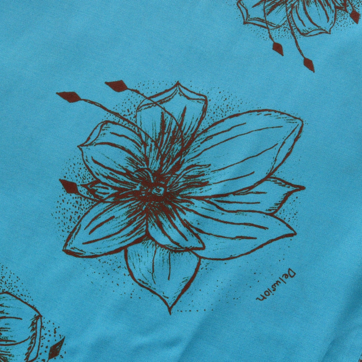 HAWAIIAN H/S SHIRT #SKY/BROWN [TI4009]