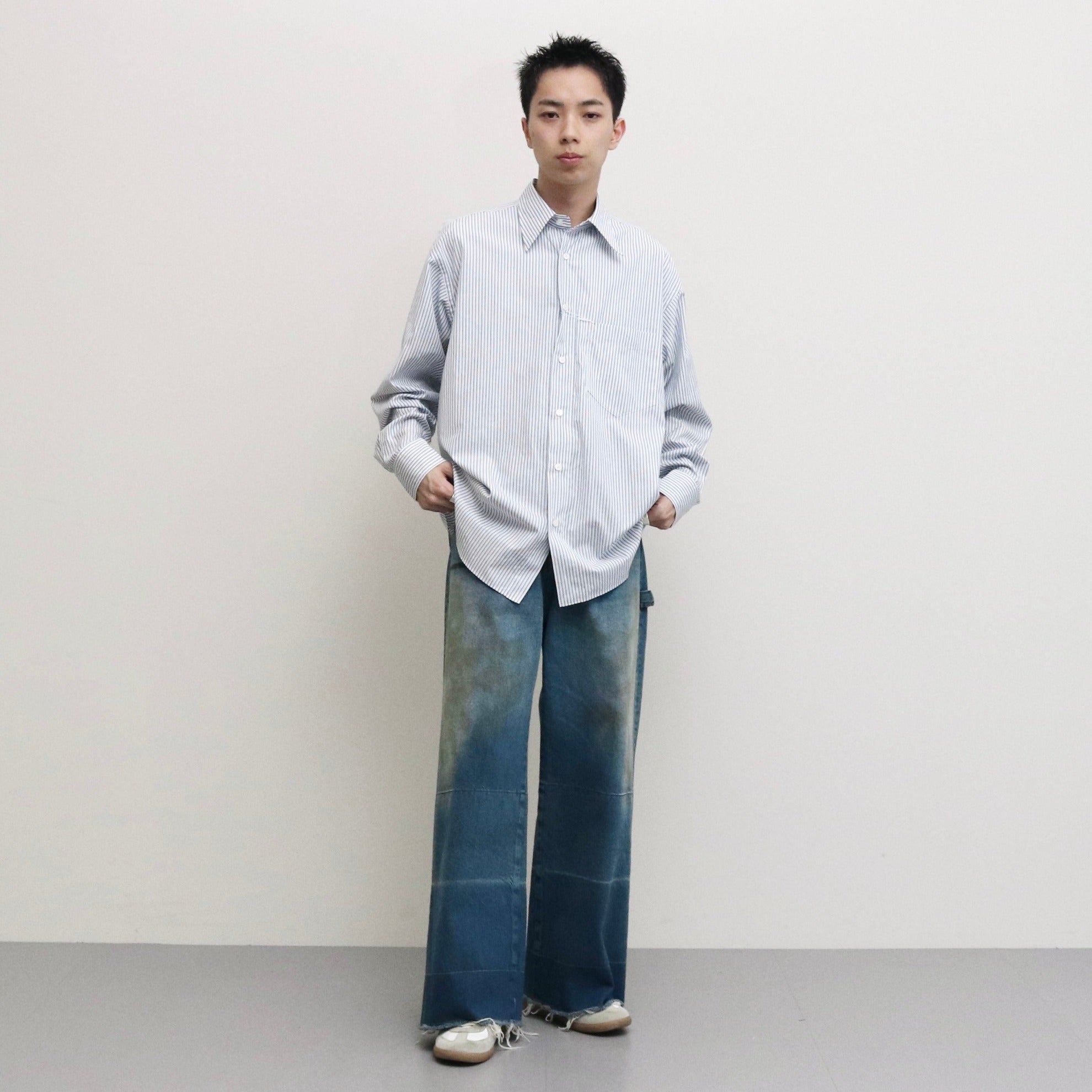 STRIPE OPEN SH #WHITE [LB231-SH08]