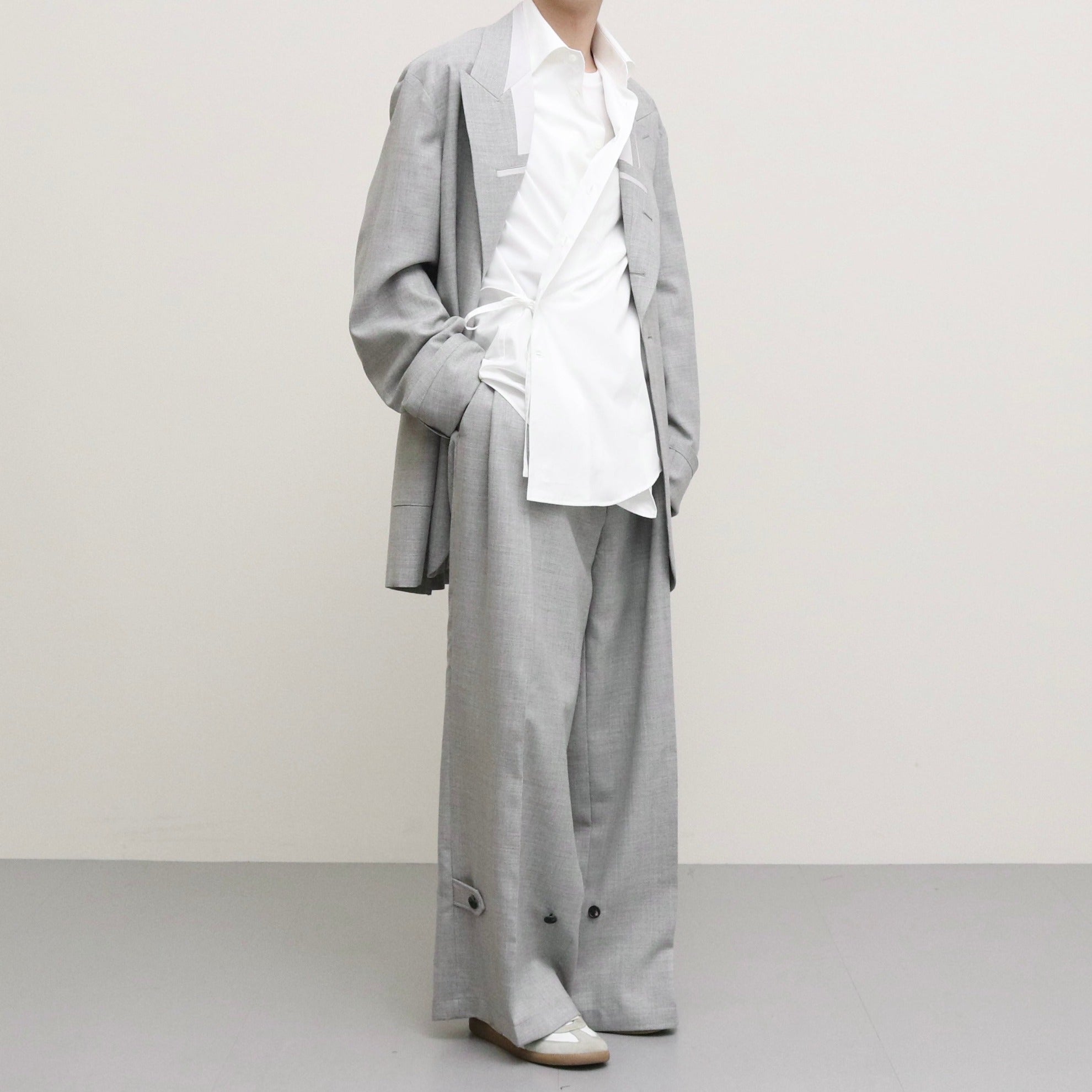 INSIDE LAPEL JACKET #LIGHT GRAY [S23SS08JKT-W] - SOSHIOTSUKI