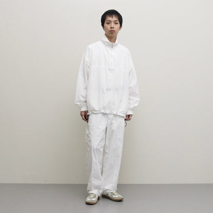 NYLON PULL OVER ZIP UP SHIRT #WHITE [TTT-2023AW-SH01]