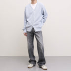 RIB CARDIGAN #SAX [AL23S-KN02]