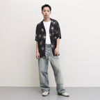 HAWAIIAN H/S SHIRT #BLACK/CREAM [TI4009]