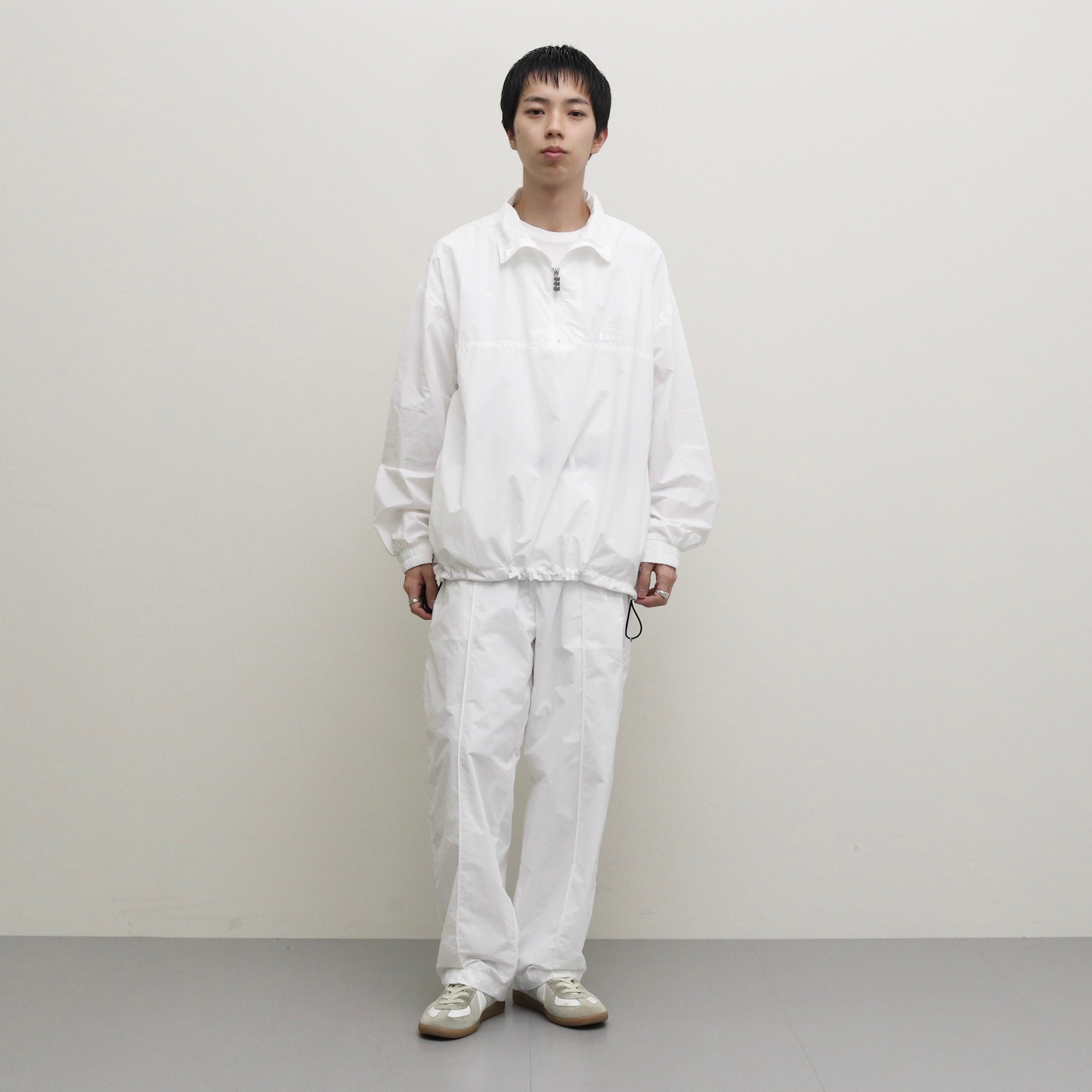 NYLON PULL OVER ZIP UP SHIRT #WHITE [TTT-2023AW-SH01] - TTT MSW